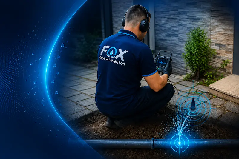 Técnico FOX realizando investigação de vazamento